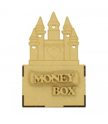 Laser Cut Small Money Box - Princess Castle Design